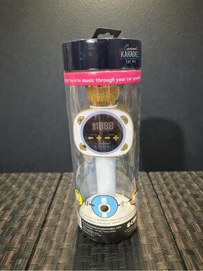 Carpool Karaoke The Mic Gold & White Wireless Karaoke Microphone